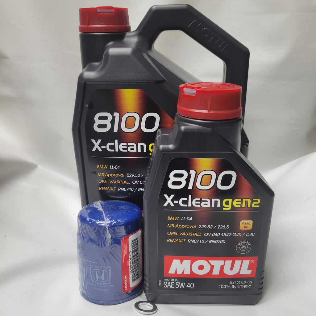 USR 2017+ Civic Type R Oil Change Package - Motul 8100 X-Clean Gen2 5w-40