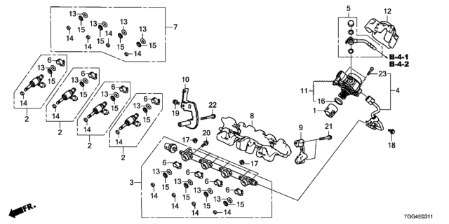 Honda OEM Fuel Rail Set for 2017+ Honda Civic Type R